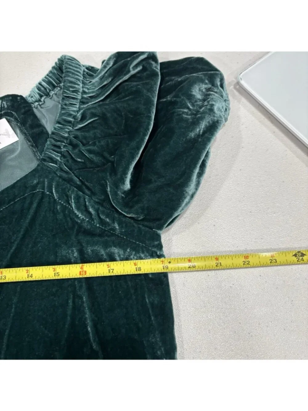 Loft Velvet Sweetheart Neck Puff Sleeve Green Blouse Women Small